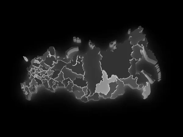Trójwymiarowa Mapa Rosji. — Zdjęcie stockowe