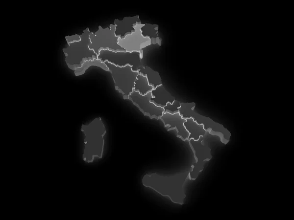 Mapa tridimensional de Italia . — Foto de Stock