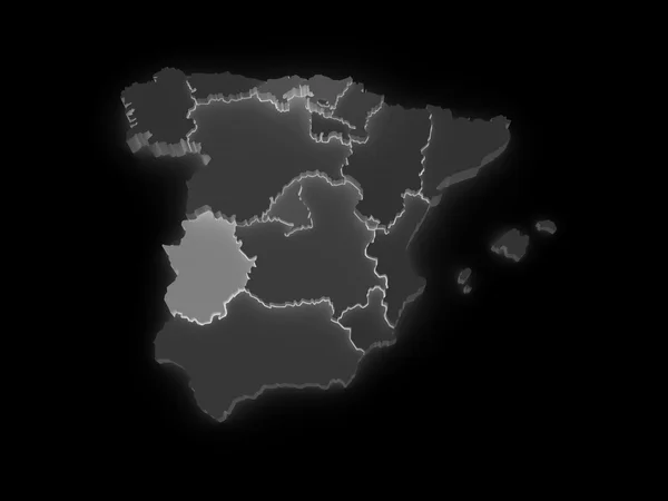 スペインの 3次元地図. — ストック写真