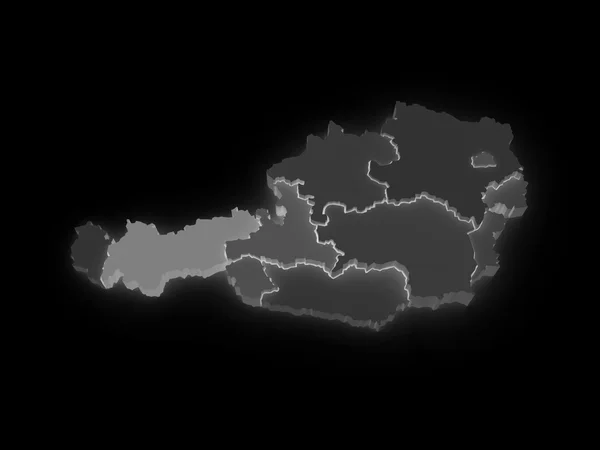 Mapa tridimensional da Áustria . — Fotografia de Stock