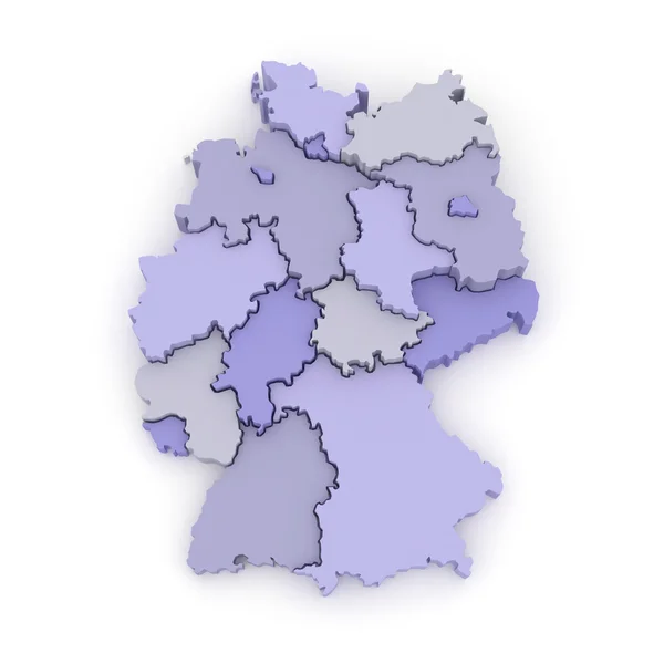 Three-dimensional map of Germany. — Stock Photo, Image