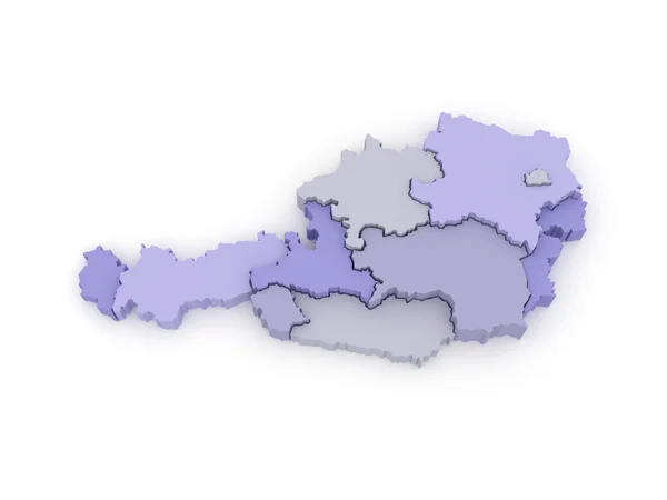 Three-dimensional map of Austria. — Stock Photo, Image