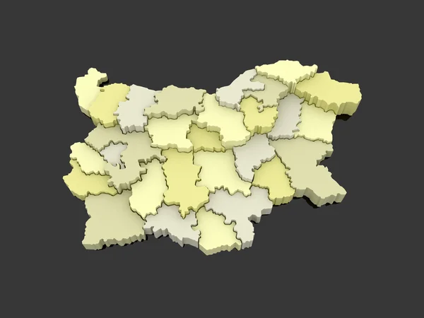 Trójwymiarowa mapa Bułgarii. — Zdjęcie stockowe