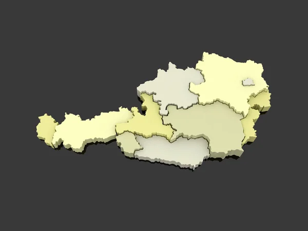 Mapa tridimensional de Austria . — Foto de Stock