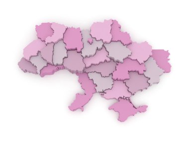 Ukrayna'nın üç boyutlu harita.