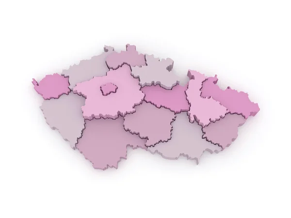 Three-dimensional map of Czech Republic. — Stock Photo, Image