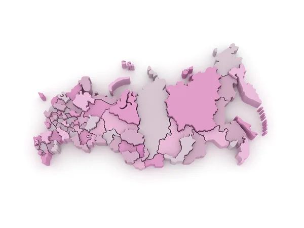 Three-dimensional map of Russia. — Stock Photo, Image