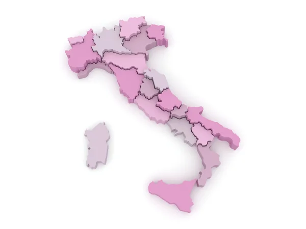 Mapa tridimensional de Italia . — Foto de Stock