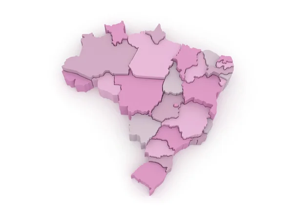 브라질의 3 차원 지도. — 스톡 사진
