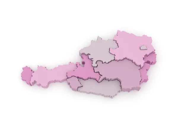 Тривимірну карту Австрії. — стокове фото