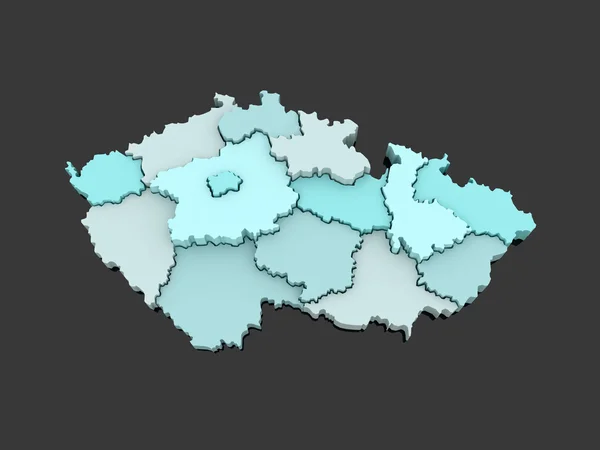 Тривимірній карті, Чеська Республіка. — стокове фото