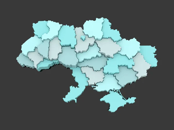 Three-dimensional map of Ukraine. — Stock Photo, Image