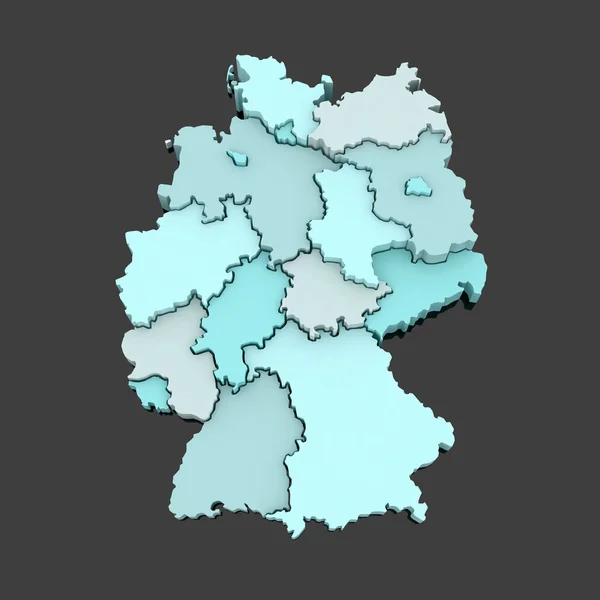 Three-dimensional map of Germany. — Stock Photo, Image