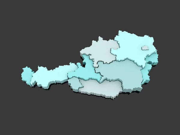 Mapa tridimensional de Austria . —  Fotos de Stock