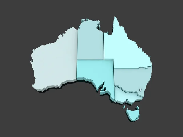 Mapa tridimensional de Australia . —  Fotos de Stock