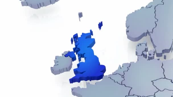 Driedimensionale kaart van Engeland. — Stockvideo