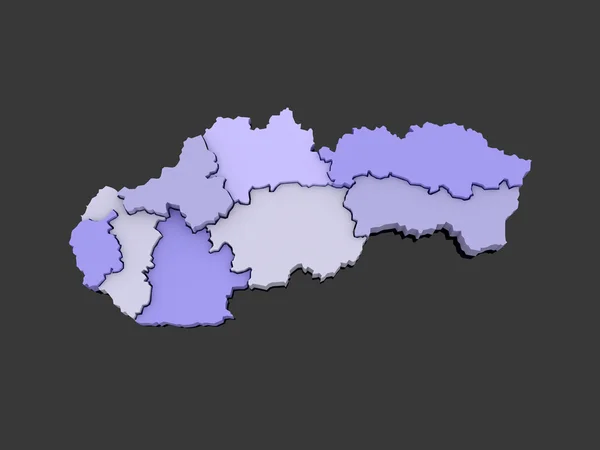 Mapa tridimensional de Eslovaquia . —  Fotos de Stock