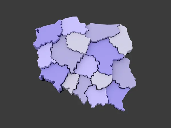 Τρισδιάστατο χάρτη της Πολωνίας. — Φωτογραφία Αρχείου