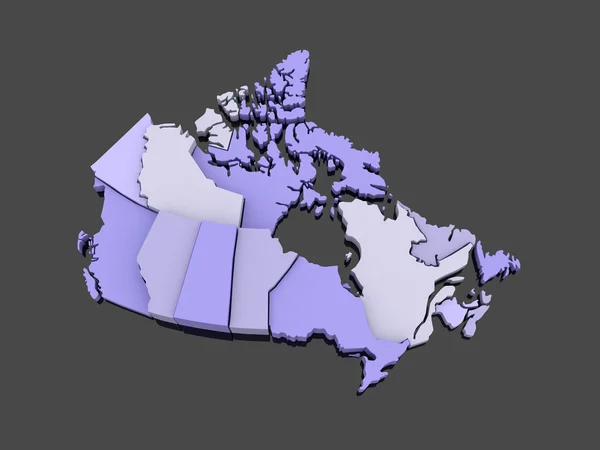 Mapa tridimensional de Canadá . —  Fotos de Stock