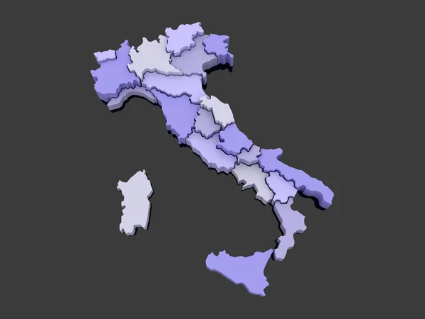 Mappa tridimensionale dell'Italia . — Foto Stock