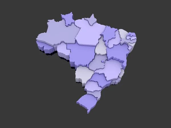 Mapa tridimensional do Brasil . — Fotografia de Stock