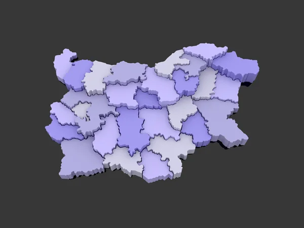 Three-dimensional map of Bulgaria. — Stock Photo, Image