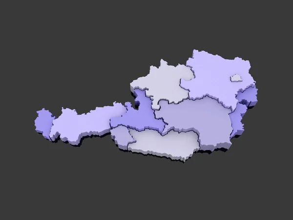 Three-dimensional map of Austria. — Stock Photo, Image