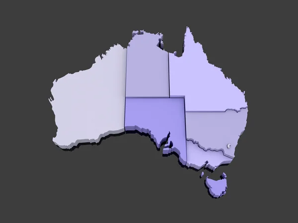 Mapa tridimensional da Austrália . — Fotografia de Stock