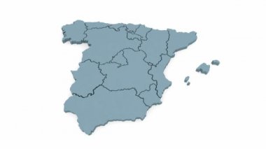 üç boyutlu İspanya Haritası.