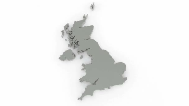 Mapa tridimensional de Inglaterra . — Vídeo de stock