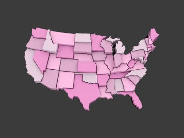 üç boyutlu usa Haritası.