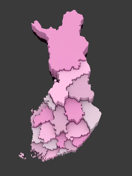 Mapa tridimensional de Finlandia . —  Fotos de Stock
