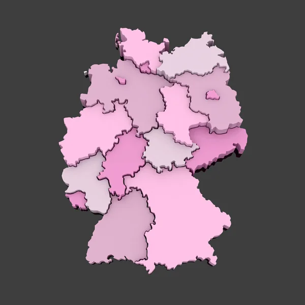 Mapa tridimensional de Alemania . —  Fotos de Stock