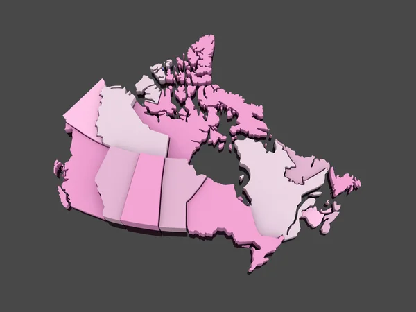 Τρισδιάστατο χάρτη του Καναδά. — Φωτογραφία Αρχείου