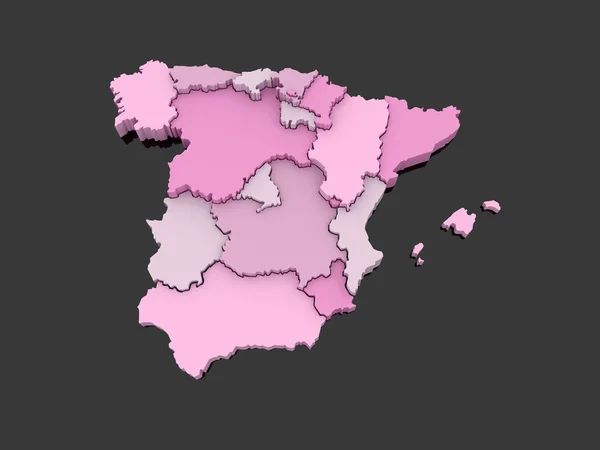 Mapa tridimensional da Espanha . — Fotografia de Stock