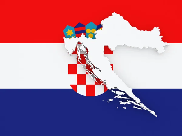 Mapa Chorvatska. — Stock fotografie