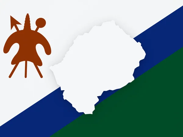 Karta över lesotho. — Stockfoto