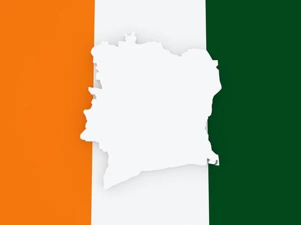 La carte de Côte d'Ivoire . — Photo