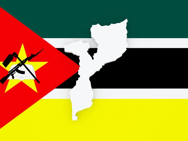 Kaart van mozambique. — Stockfoto