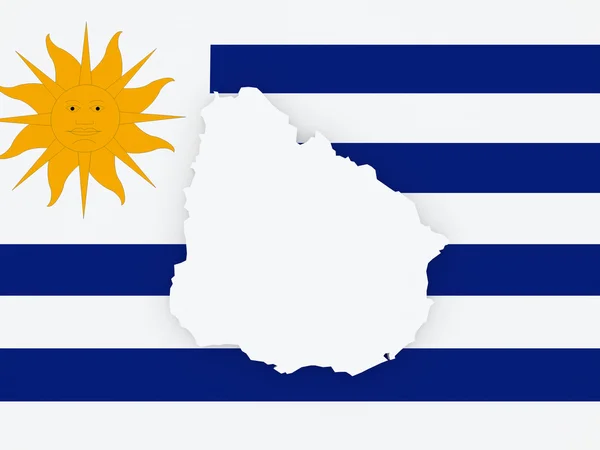 El mapa de Uruguay . — Foto de Stock