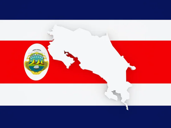 La mappa di Costa Rica. — Foto Stock