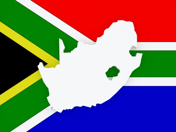 Mapa z Republiki Południowej Afryki (rsa). — Zdjęcie stockowe