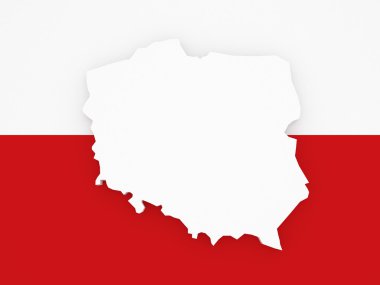 üç boyutlu Polonya Haritası.
