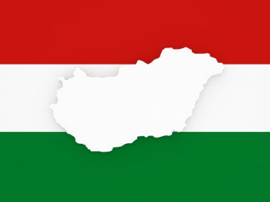 üç boyutlu harita Macaristan.