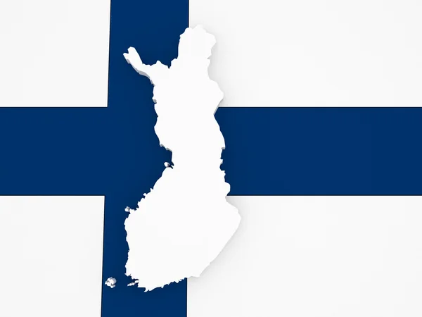 Three-dimensional map of Finland. — Stock Photo, Image