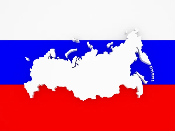 Trojrozměrná Mapa Ruska. — Stock fotografie
