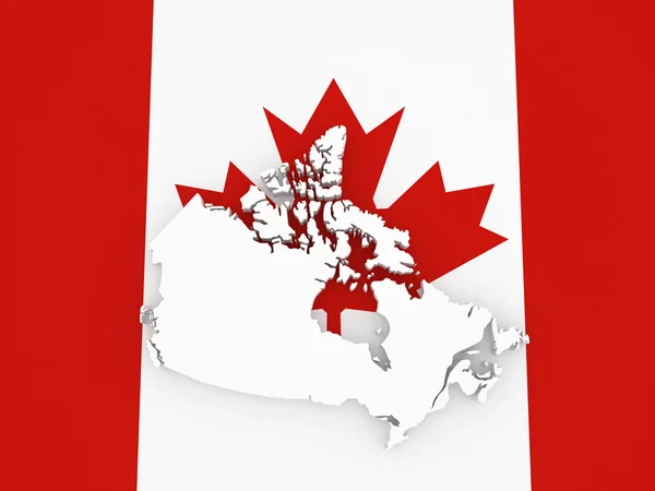 Three-dimensional map of Canada. — Stock Photo, Image