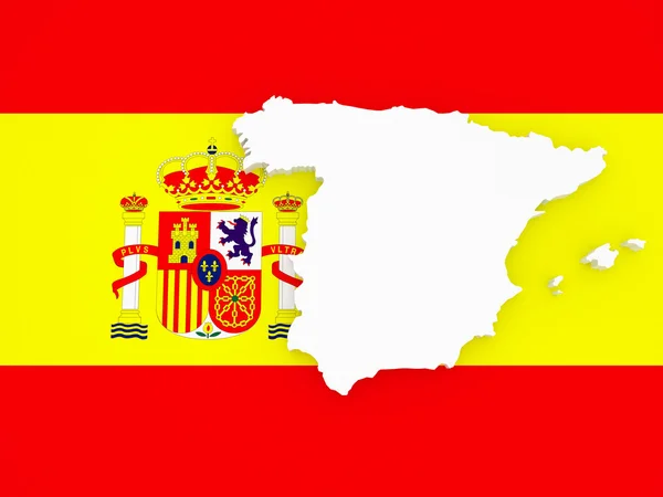 Háromdimenziós térképe, Spanyolország. — Stock Fotó