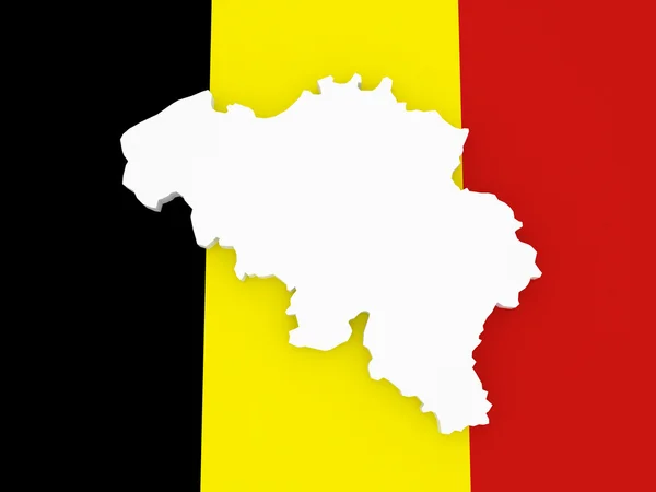 Dreidimensionale Karte von Belgien. — Stockfoto