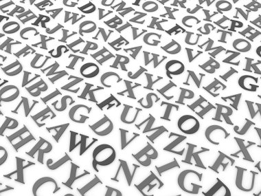 İngilizce alfabesi harfleri.